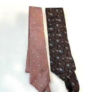Lot Of Two Christian Dior Men's Ties Polka Dots All Silk